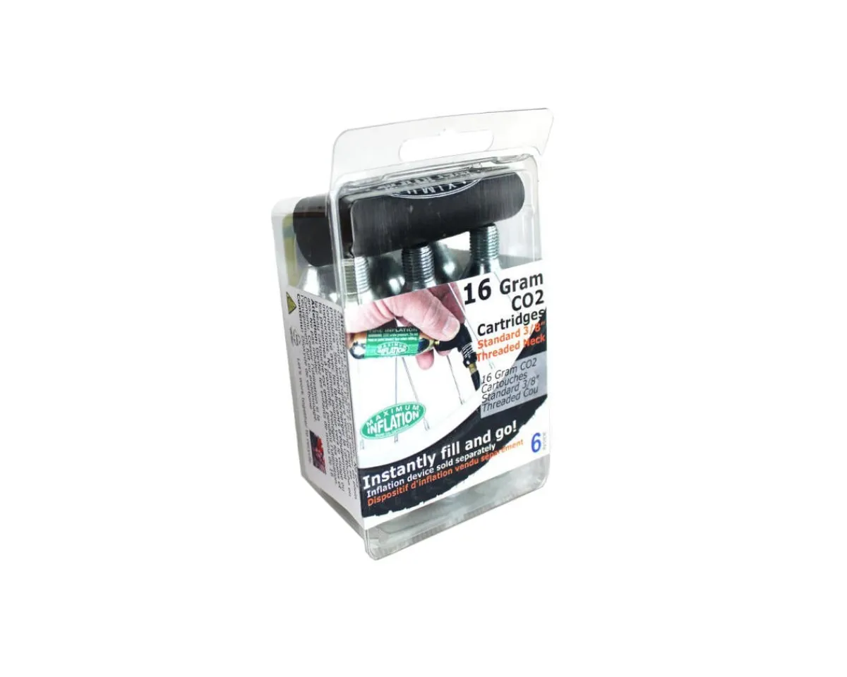 Maximum Inflation Pumps & Co2|CO2 Cartridges (16g) (6 Pack)
