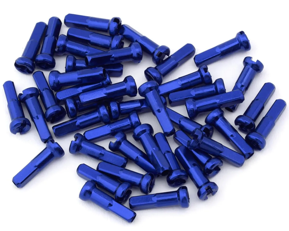Merritt Wheels & Parts|14G Alloy Nipples (Blue) (Bag of 40)