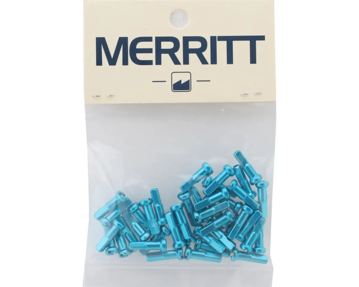 Merritt Wheels & Parts|14G Alloy Nipples (Light Blue) (Bag of 40)
