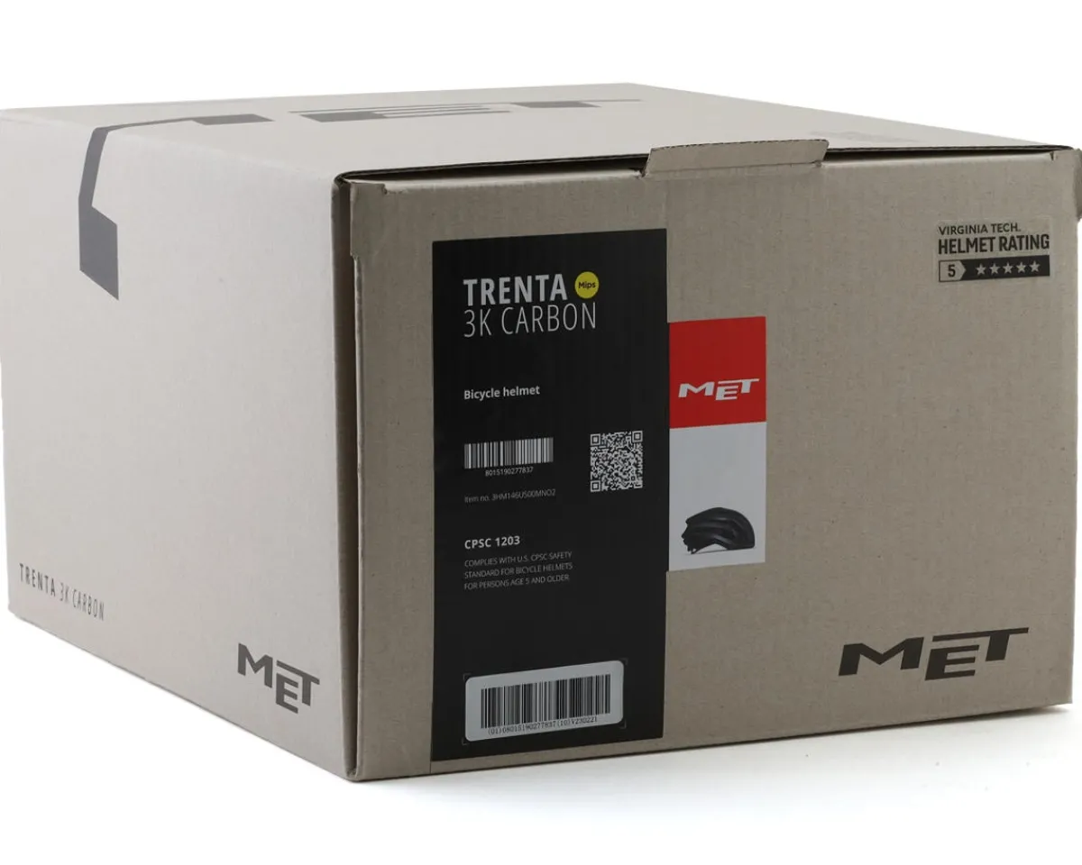 Met Helmets|Helmets|Trenta 3K Carbon MIPS Road Hel (Matte Black) (S)