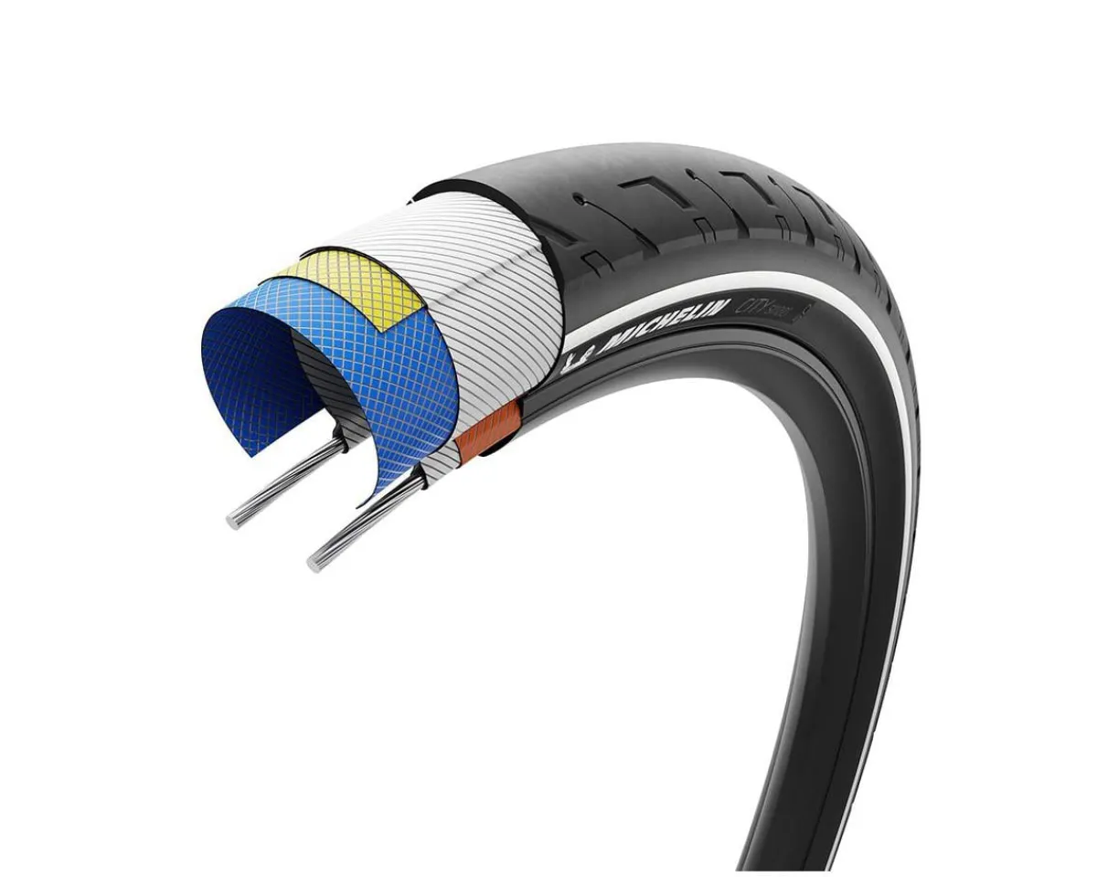 Michelin E-Bike Parts|Tires|City Street Road Tire (Black) (Performance Line) (27.5") (2.4") (Wire) (MAGI-X)