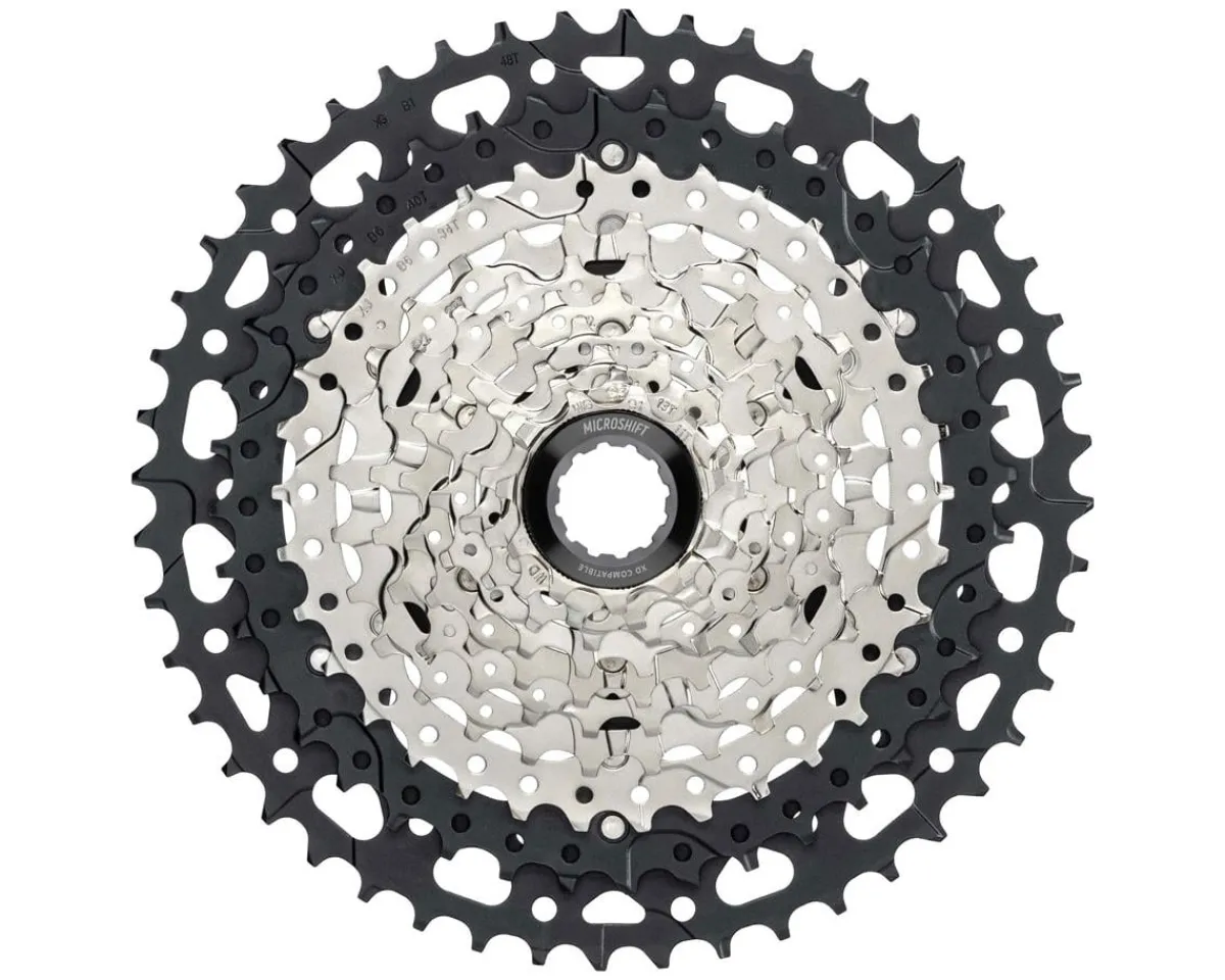 Microshift Cassettes|Advent MX G-Series Cassette (Silver/Black) (Shimano HG) (10 Speed) (11-48T)