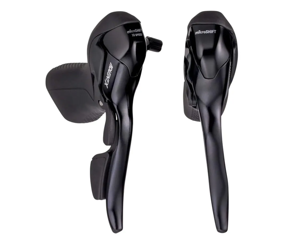 Microshift Brakes|Shifters|Advent X Drop Bar Brake/Shift Levers (Black) (Pair) (1 x 10 Speed)