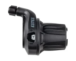 Microshift Shifters|Estes Light Action Twist Shifter (Black) (w/ Optical Gear Indicator) (Right) (7 Speed) (For 1x)