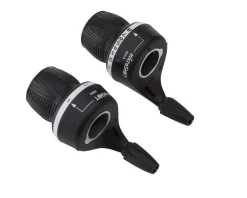 Microshift Shifters|MS25 Twist Shifter (Black) (Pair) (2/3 x 8 Speed) (Shimano Compatible)