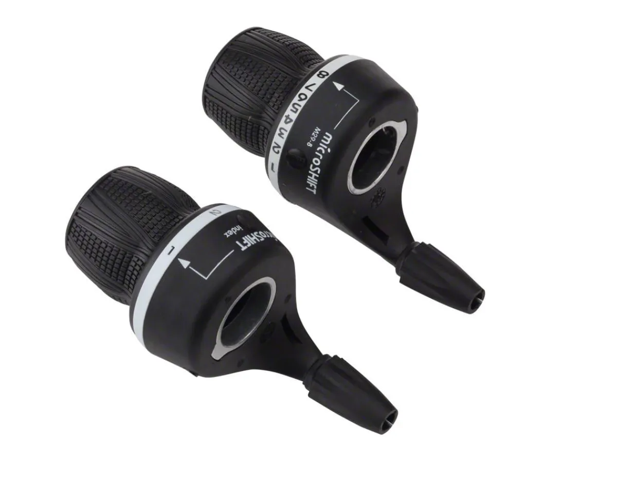 Microshift Shifters|MS25 Twist Shifter (Black) (Pair) (2/3 x 8 Speed) (Shimano Compatible)