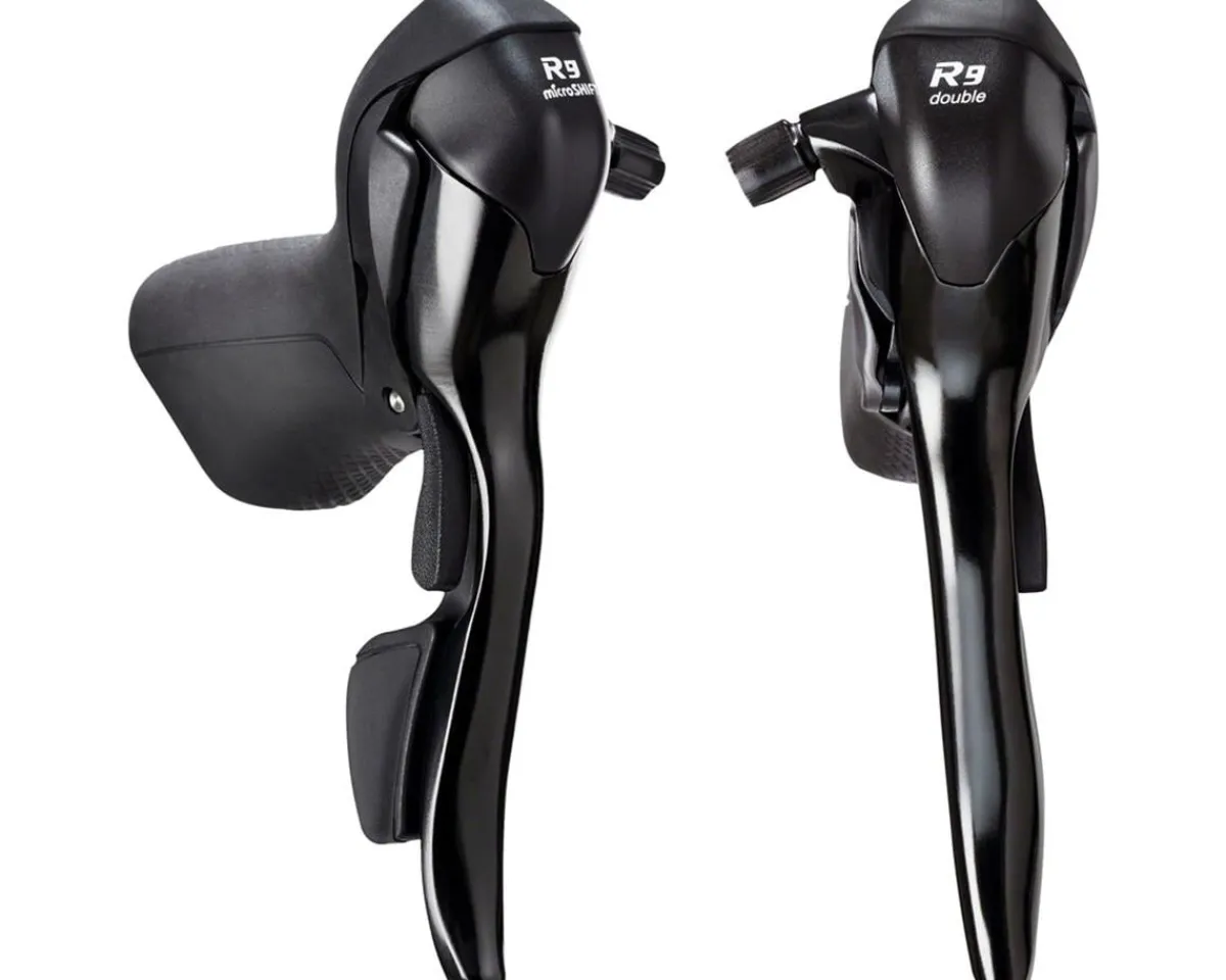 Microshift Brakes|Shifters|R9 Drop Bar Brake/Shift Levers (Black) (Pair) (2 x 9 Speed) (Shimano Compatible)