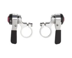 Microshift Shifters|Road Thumb Shifters (Silver) (Pair) (2/3 x 10 Speed) (Shimano Compatible)
