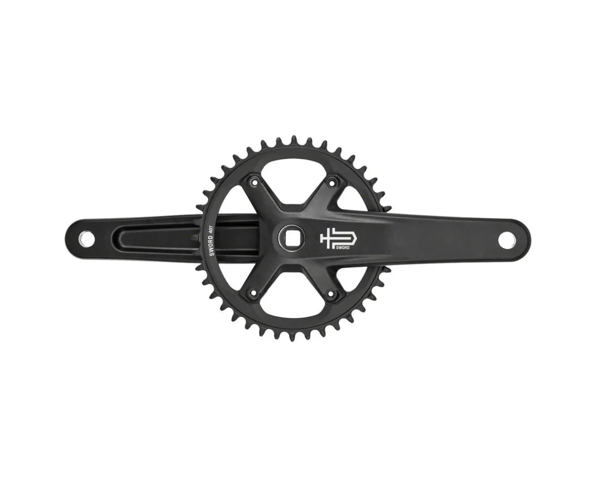 Microshift Cranksets & Parts|Sword Black 1x Crankset (Black) (1 x 9/10 Speed) (Square Taper) (165mm) (40T)