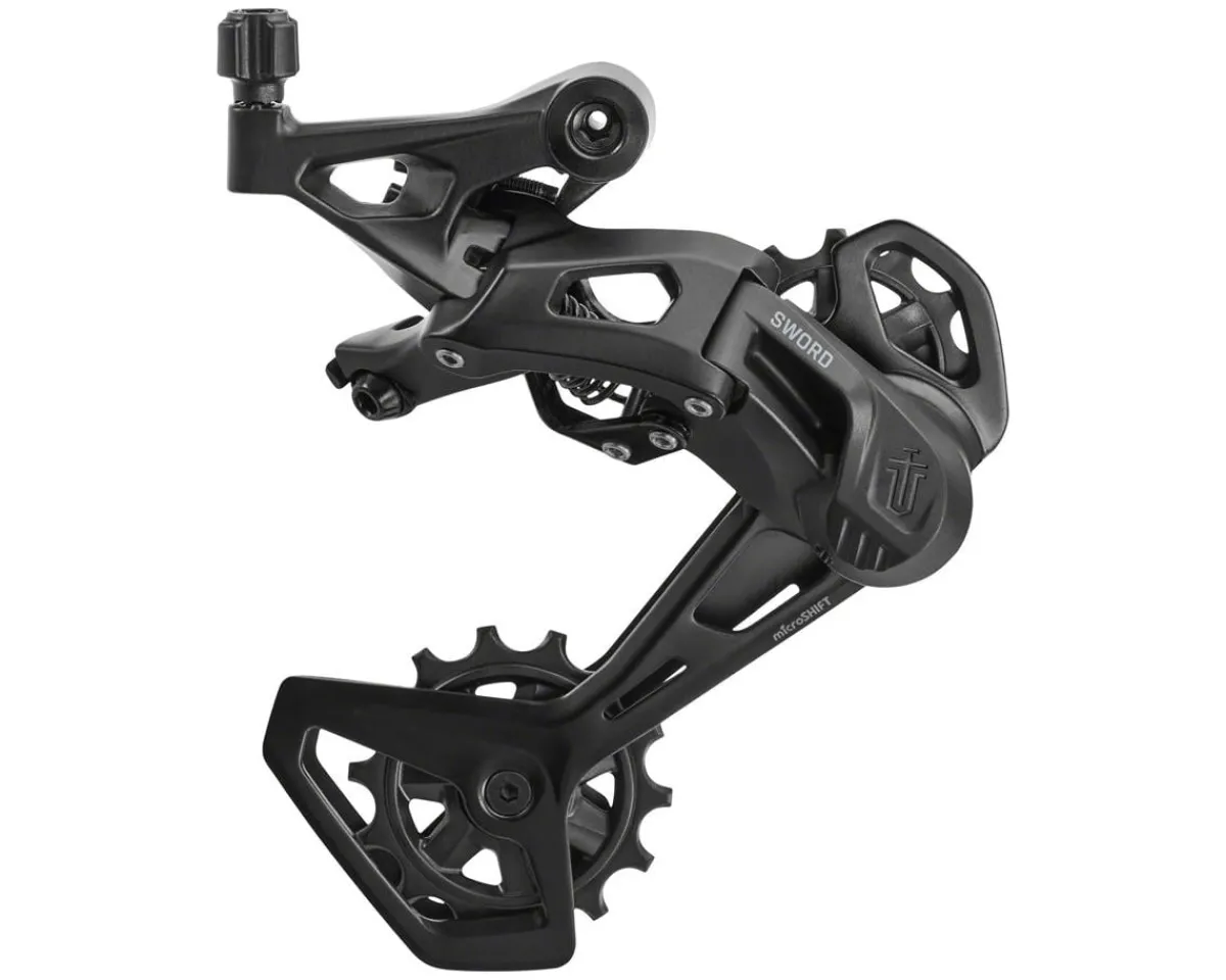 Microshift Derailleurs & Parts|Sword Black 2x Rear Derailleur (Black) (9/10 Speed) (Long Cage)