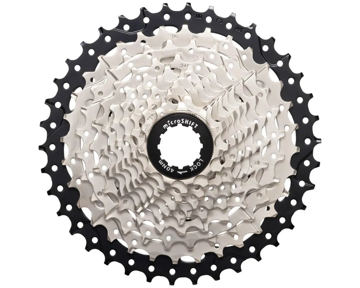 Microshift Cassettes|Sword H-Series Cassette (Satin Nickel) (10 Speed) (Shimano HG) (11-38T) (Full Steel Construction)