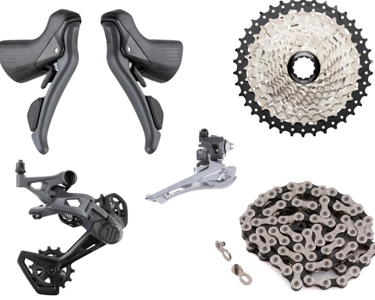 Microshift Groupsets|Sword 2x Gravel Groupset (Black) (2 x 10 Speed)