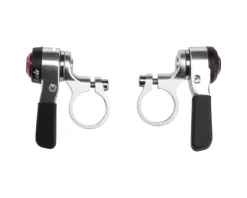 Microshift Shifters|Thumb Shifters (Silver) (Pair) (2/3 x 9 Speed) (Shimano Compatible)