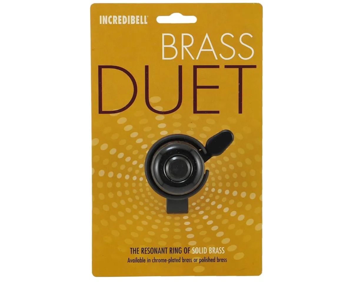 Mirrycle Mounts & Handlebar Accessories|Incredibell Brass Duet Bicycle Bell (Black)