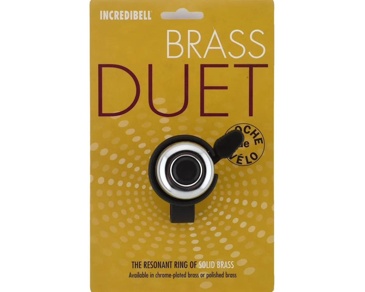 Mirrycle Mounts & Handlebar Accessories|Incredibell Brass Duet Bicycle Bell (Silver)