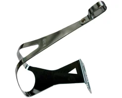 MKS Pedals & Cleats|Deep Steel Toe Clips (Chrome) (Pair) (L)