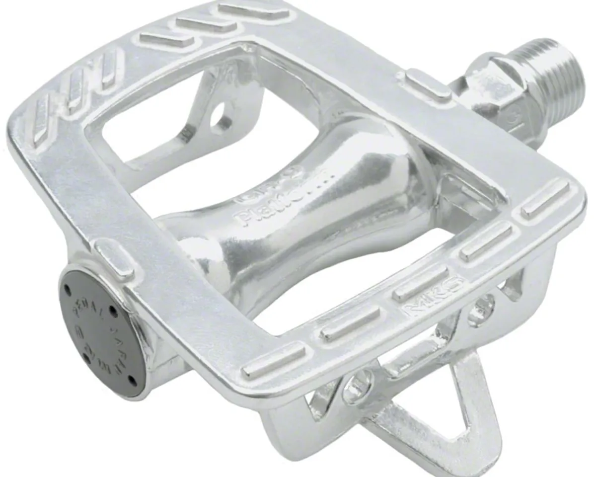 MKS Pedals & Cleats|GR-9 Platform Road Pedals (Silver) (Toe Clip Compatible)
