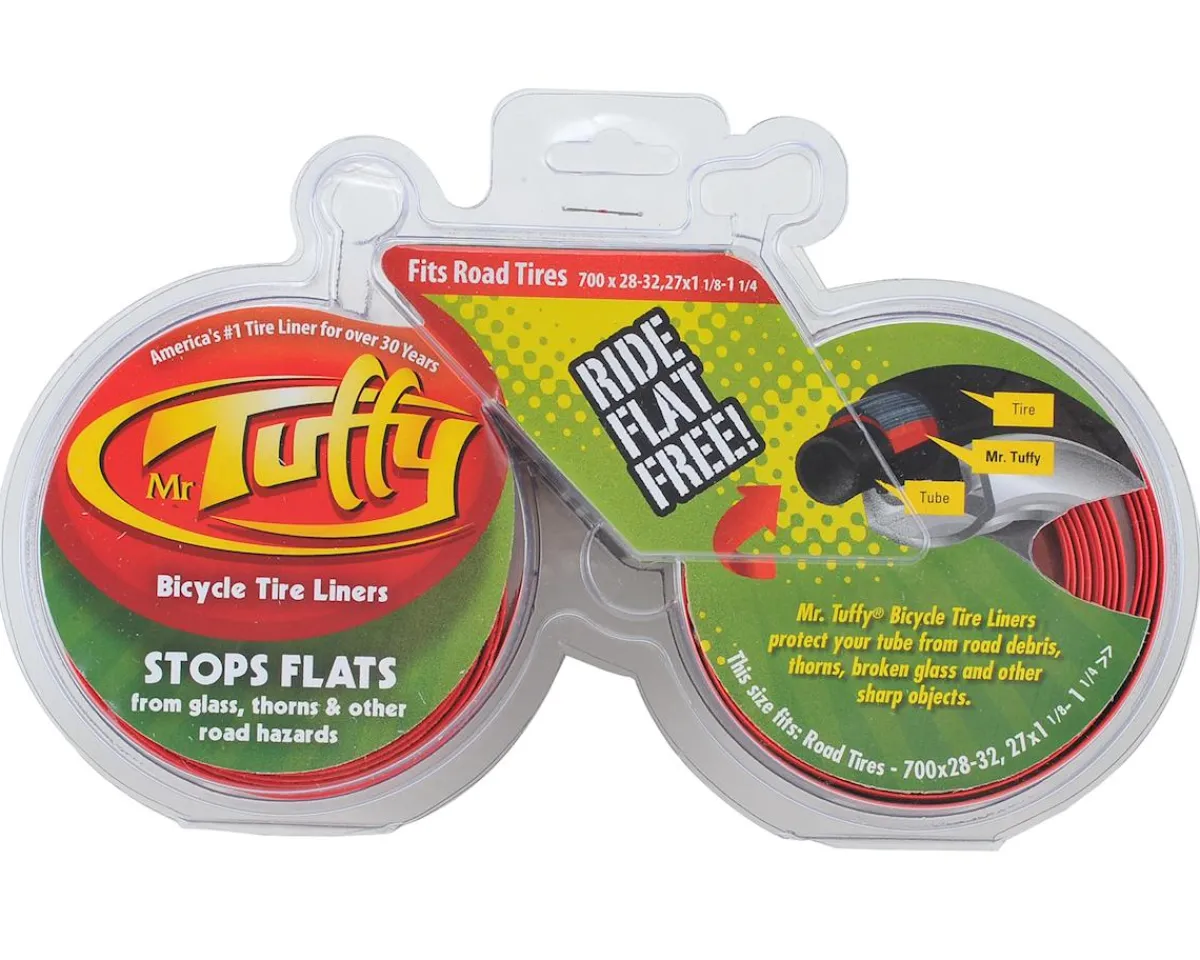 Mr Tuffy Tire & Tube Accessories|Tire Liners (Red) (27 x 1 1/8 - 1/4") (700c x 28-32mm) (Pair)