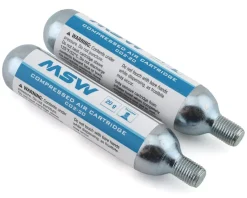 MSW Pumps & Co2|Pumps & Co2|CO2 Cartridges (Silver) (Threaded) (2 Pack) (20g)