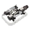 MSW Pedals & Cleats|CP-100 Single Side Clipless Pedals (Silver/Black) (w/ Platform)