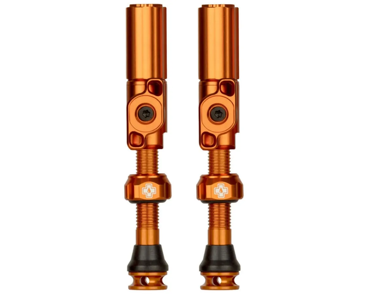 Muc-Off Tubeless Tire Tools|Tubeless Accessories|Big Bore Hybrid Tubeless Valves (Orange) (Pair) (Small) (30mm)