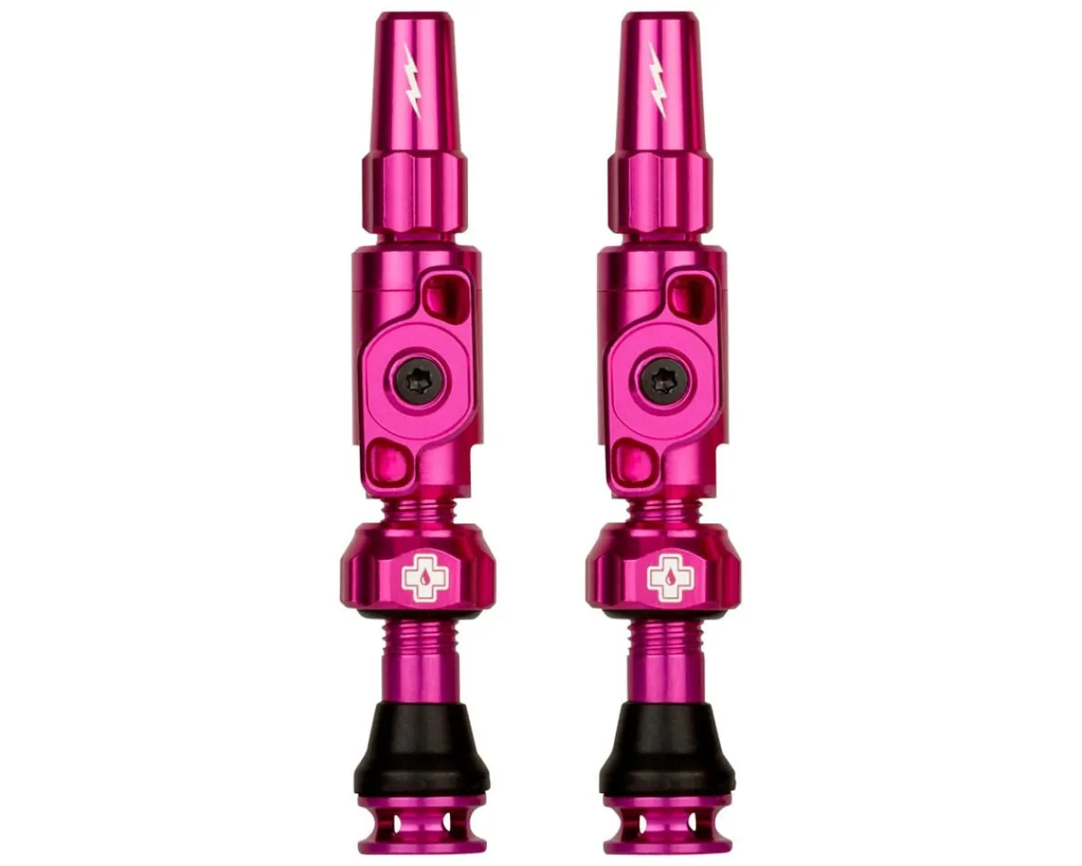 Muc-Off Tubeless Tire Tools|Tubeless Accessories|Big Bore Lite Tubeless Valves (Pink) (Pair) (Small) (30mm)