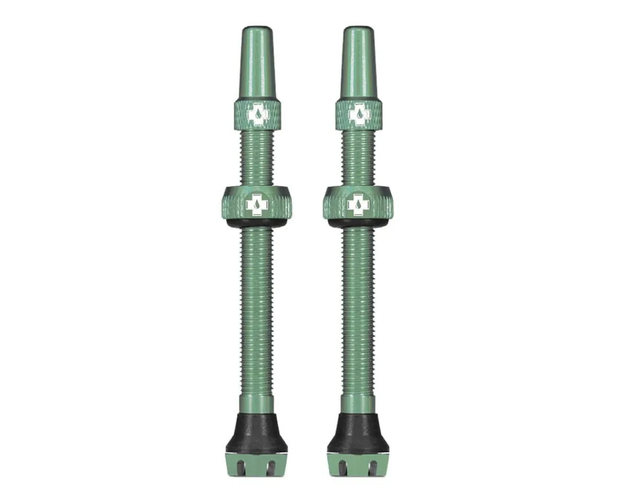Muc-Off Tubeless Tire Tools|Tubeless Accessories|V2 Tubeless Presta Valves (Turquoise) (Pair) (44mm)