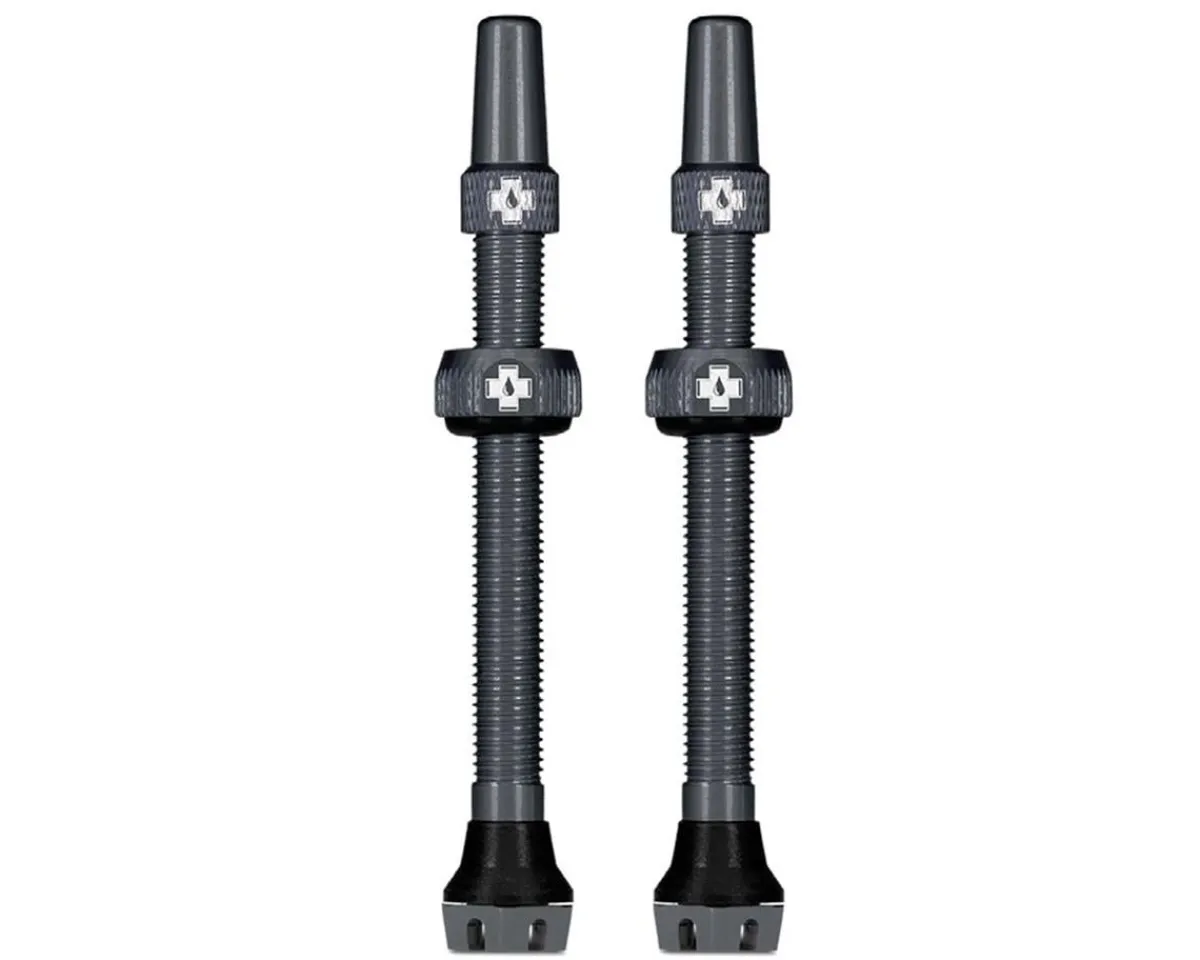 Muc-Off Tubeless Tire Tools|Tubeless Accessories|V2 Tubeless Presta Valves (Grey) (Pair) (44mm)