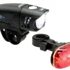 NiteRider Bike Lights|Mako 200/TL6.0 Headlight & Tail Light Set (Black) (200/25 Lumens)