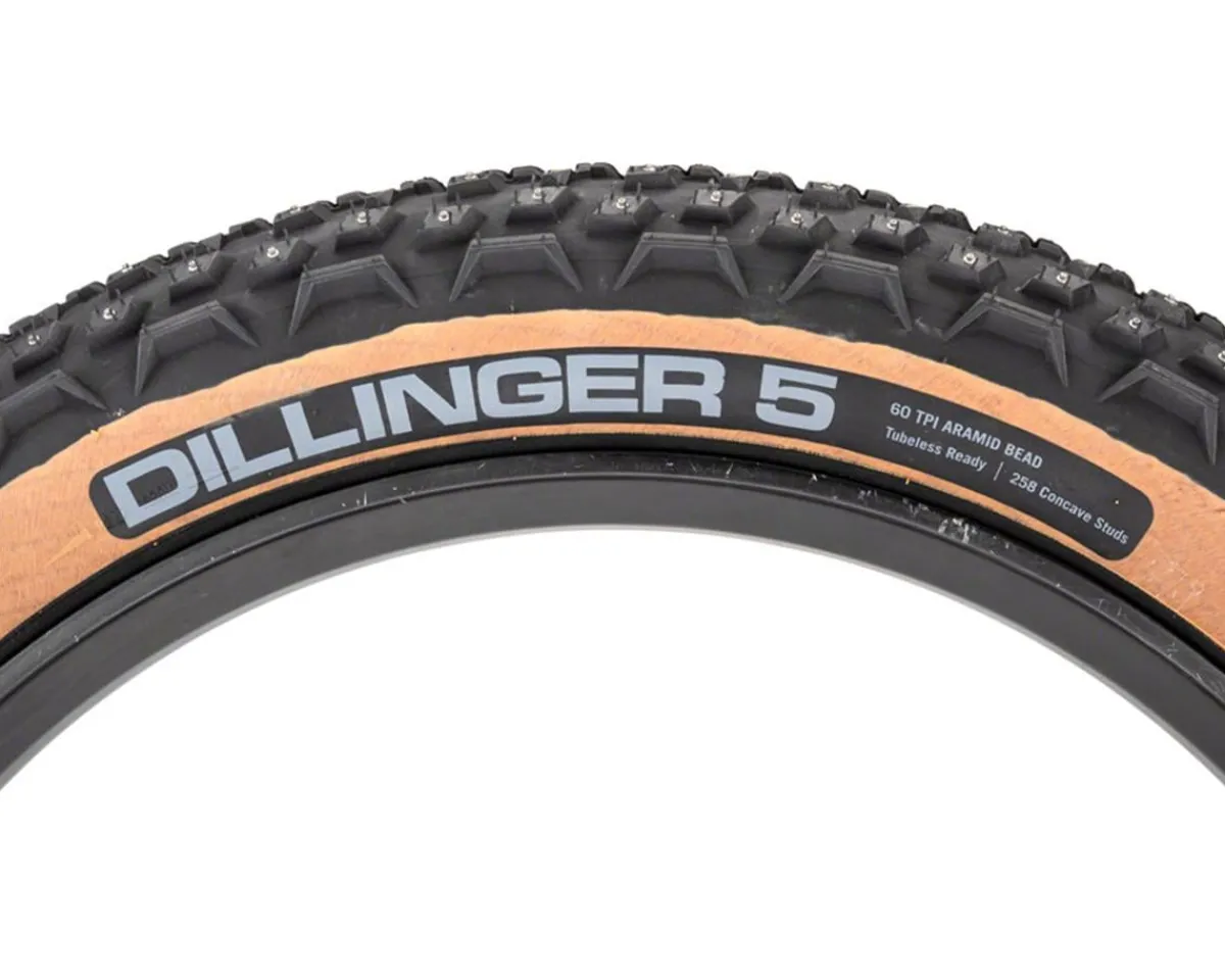 45NRTH Tires|Dillinger 5 Fat Bike Tire (Tan) (Tubeless) (60 TPI) (Studded) (26") (4.6")