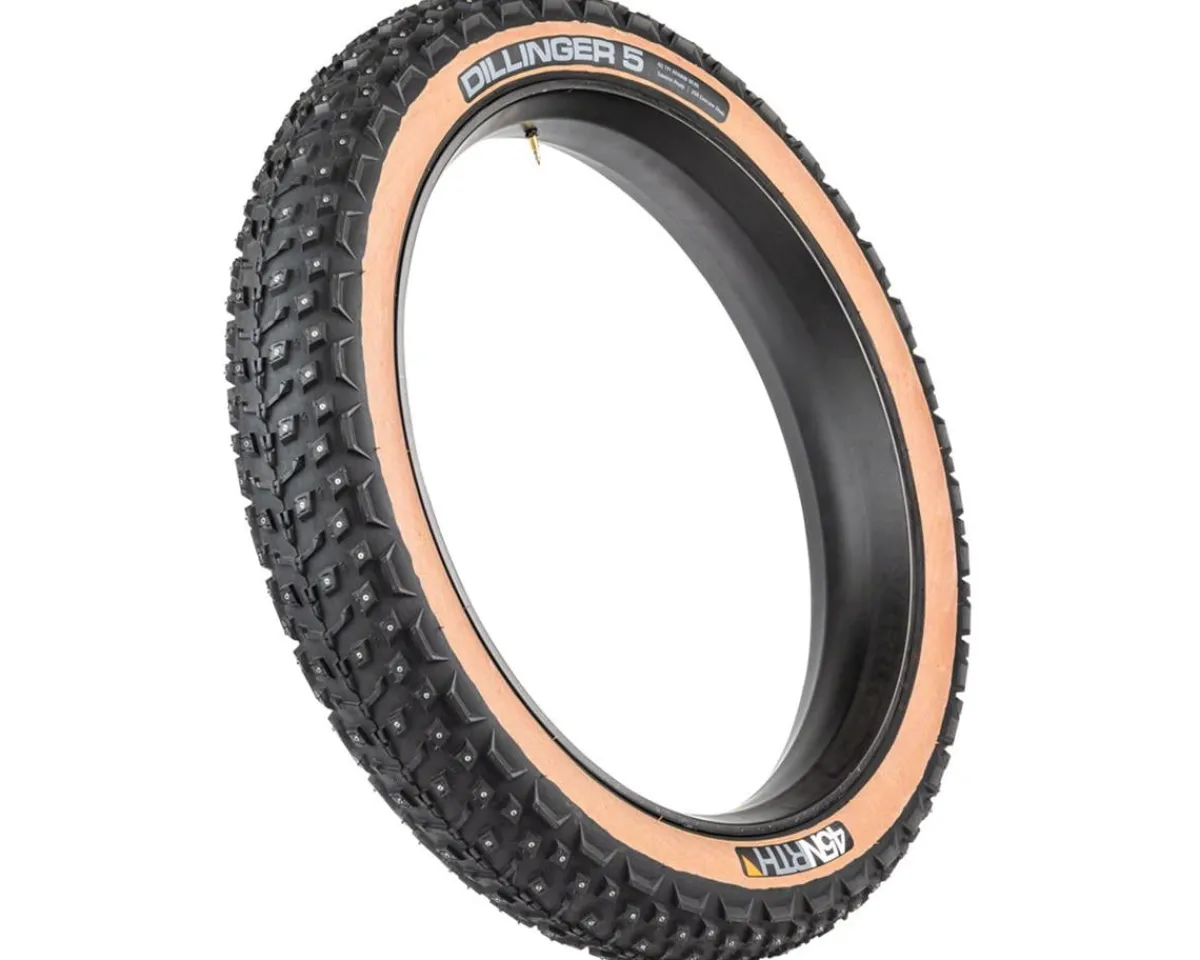 45NRTH Tires|Dillinger 5 Fat Bike Tire (Tan) (Tubeless) (60 TPI) (Studded) (26") (4.6")