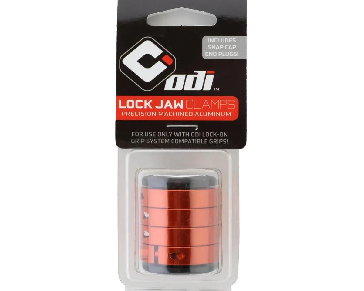 ODI Grips & Handlebar Tape|Lock Jaw Clamps (Orange) (w/ Snap Caps) (Set of 4)