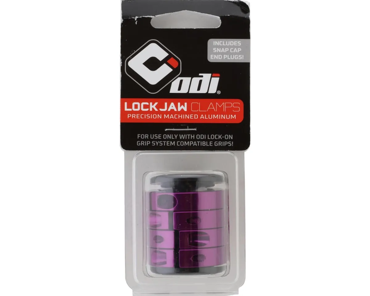 ODI Grips & Handlebar Tape|Lock Jaw Clamps (Purple) (w/ Snap Caps) (Set of 4)