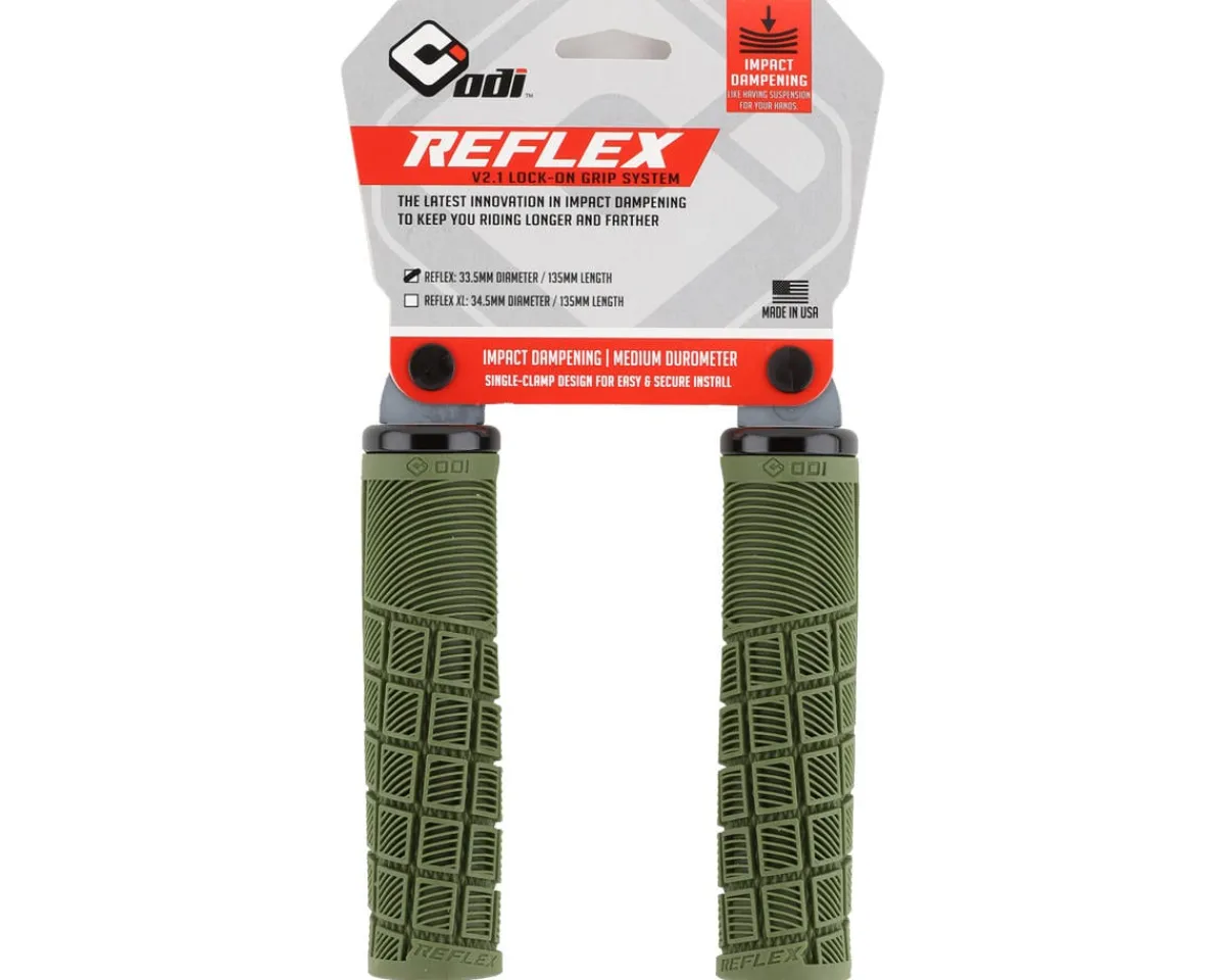ODI Grips & Handlebar Tape|Reflex MTB Grips (Green) (Lock-On) (Regular)
