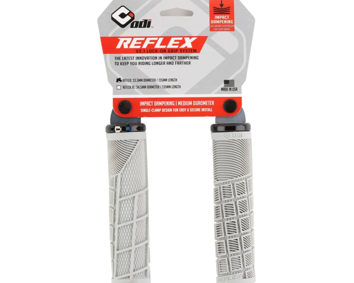 ODI Grips & Handlebar Tape|Reflex MTB Grips (Grey) (Lock-On) (Regular)