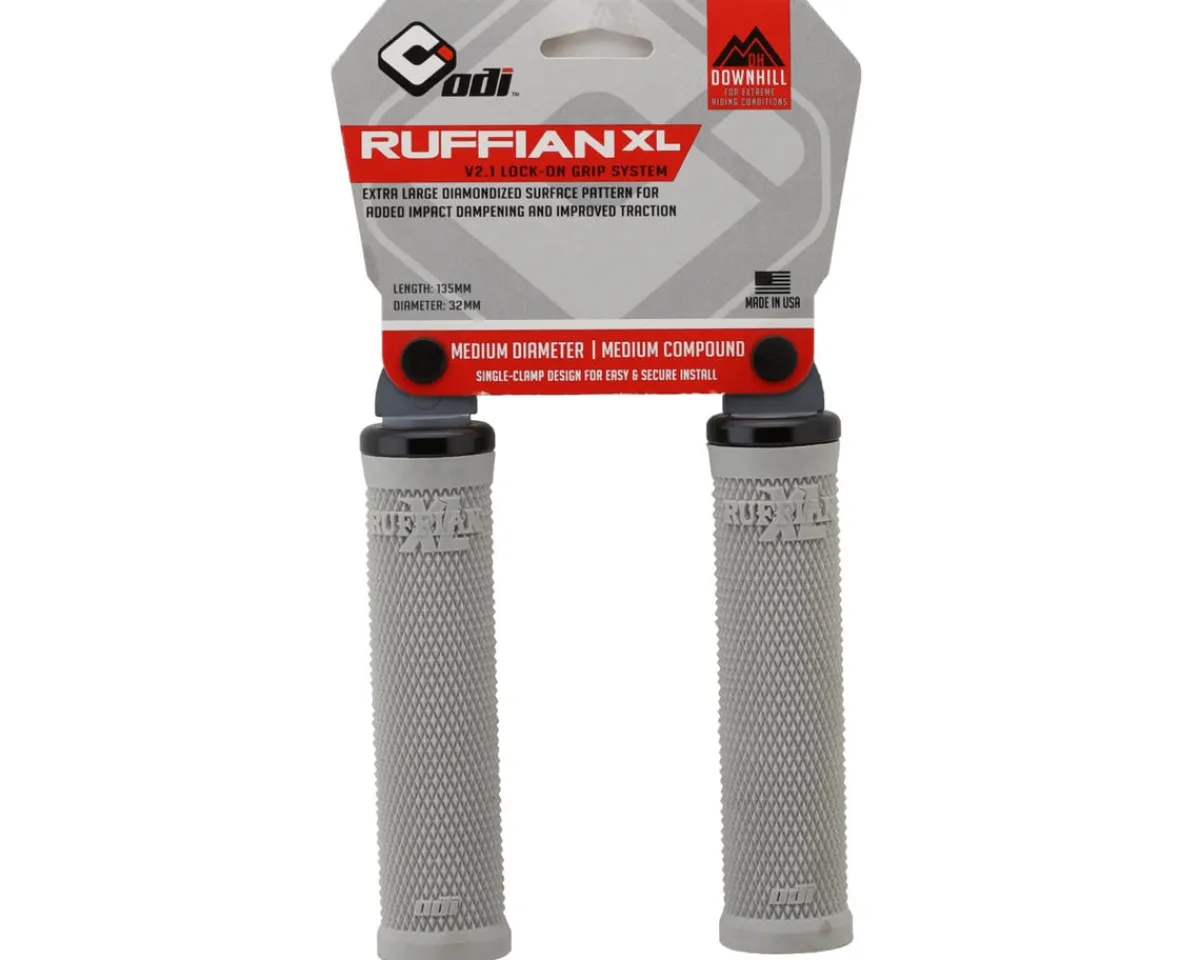 ODI Grips & Handlebar Tape|Ruffian XL V2.1 Lock-On Grips (Grey) (135mm)