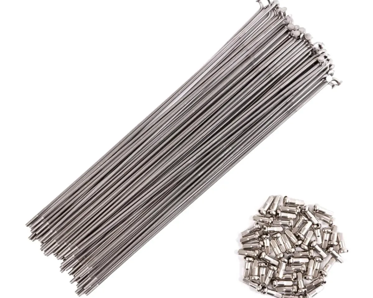 Odyssey Wheels & Parts|HGS Racing 14/15g Spokes w/ Spoke Nipples (Silver) (Box of 40) (192mm)