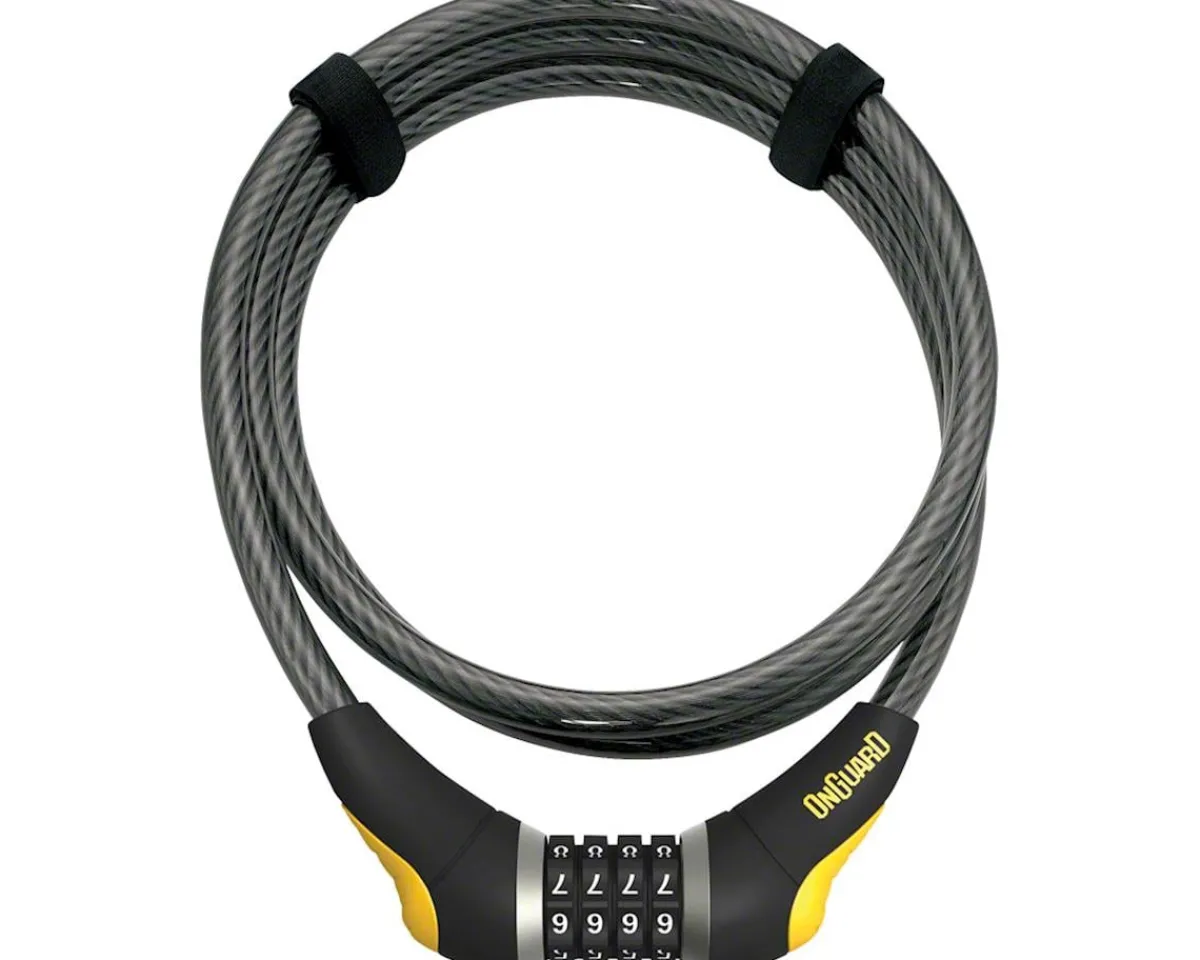 Onguard Bike Locks|Akita Resettable Combo Cable Lock (Grey/Yellow) (6' x 12mm)