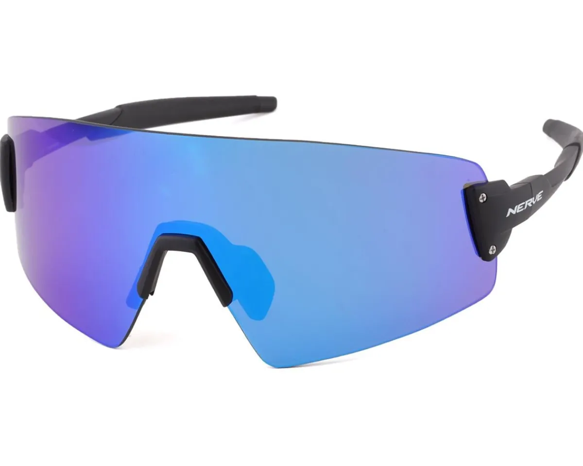 Optic Nerve Sunglasses & Goggles|Fixie Blast Sunglasses (Matte Black) (Blue Mirror Lens)