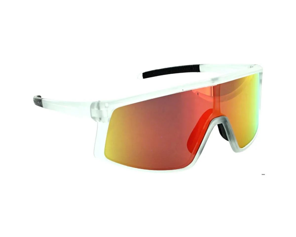Optic Nerve Sunglasses & Goggles|Gravel Cat Sunglasses (Matte Crystal Frost) (Polarized Smoke Lens/Red Mirror)