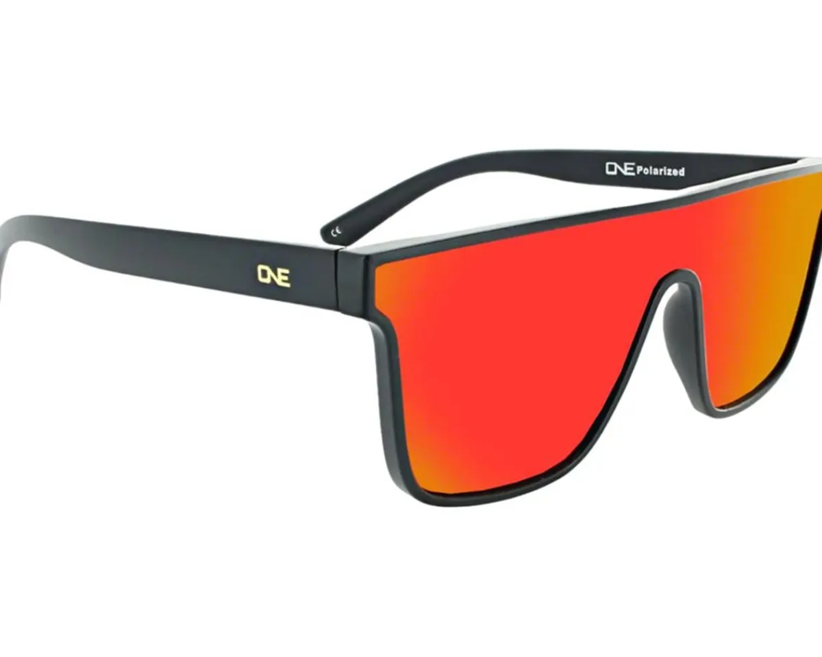 Optic Nerve Sunglasses & Goggles|ONE Mojo Filter Sunglasses (Matte Black/Polarized Smoke w/Red Mirror)