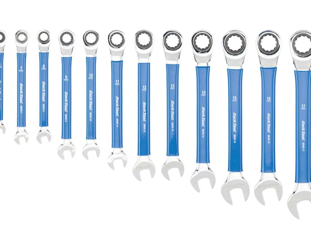 Park Tool Tools|MWR Ratcheting Metric Box Wrenches (Blue) (Complete Set)