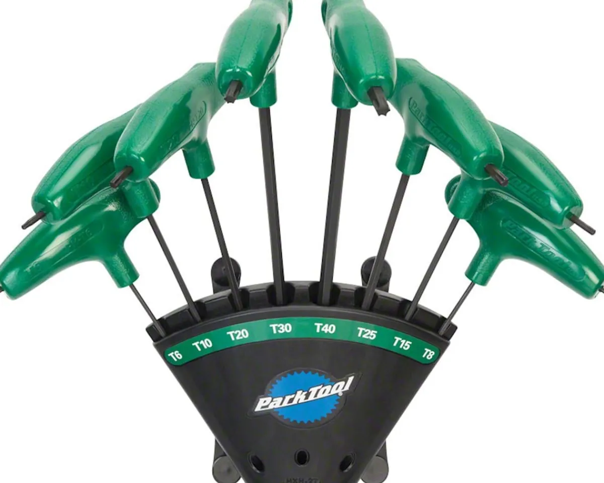 Park Tool Tools|PH-T1.2 P-Handle Torx-Compatible Wrench Set w/ Holder (Green)