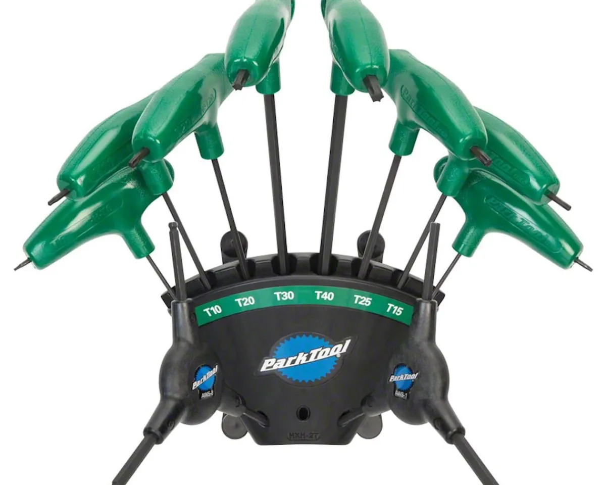 Park Tool Tools|PH-T1.2 P-Handle Torx-Compatible Wrench Set w/ Holder (Green)