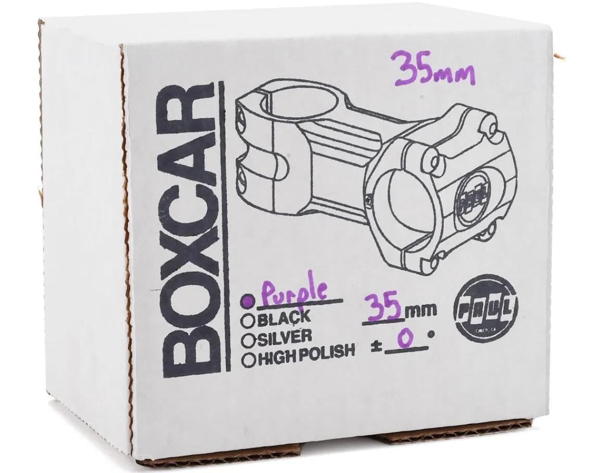 Paul Components Stems & Parts|Boxcar Stem (Purple) (35.0mm) (35mm) (0°)
