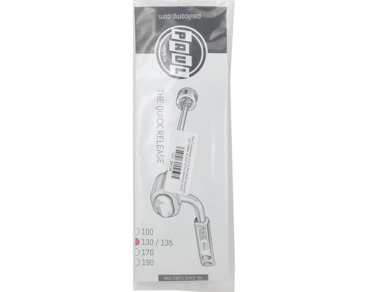 Paul Components Wheels & Parts|Rear Quick-Release Skewer (Black/Orange) (130/135mm)