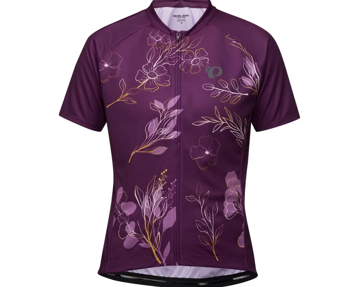 Pearl iZUMi Women'S|Jerseys|Women's Classic Short Sleeve Jersey (Dark Violet/Gold Wildflower) (L)