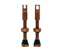 Peaty's Tubeless Tire Tools|Tubeless Accessories|Alloy Presta Valve Stems (Bourbon) (42mm) (Pair)