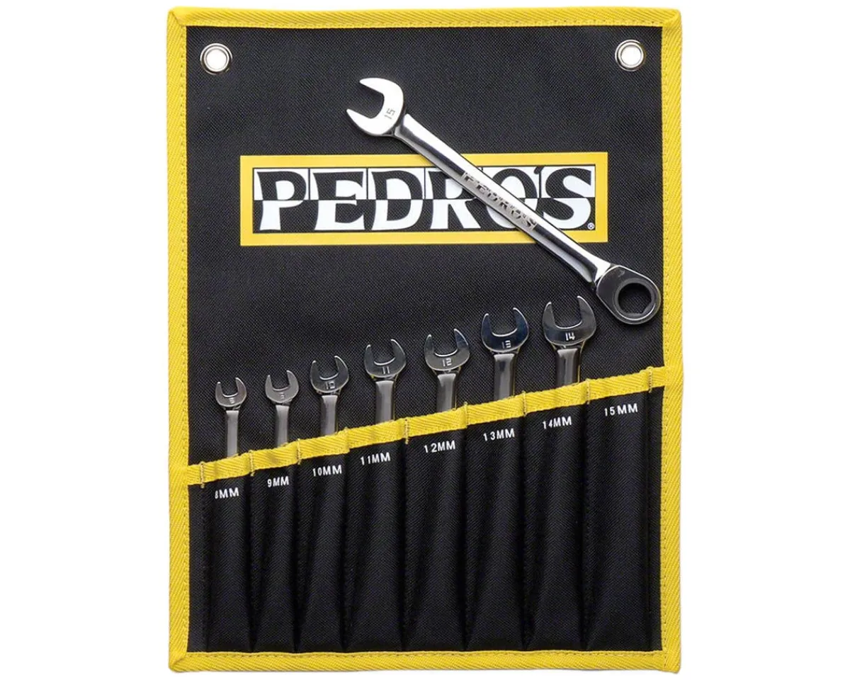 Pedro's Tools|Ratcheting Combo Wrench Set (8-Piece) (Metric) (w/Pouch)
