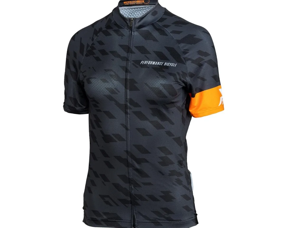 Performance Women'S|Jerseys|Women's Fondo Cycling Jersey (Grey/Black/Orange) (Relaxed Fit) (S)